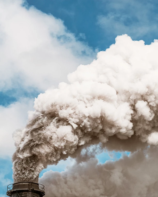 Smoke stack showing pollution
